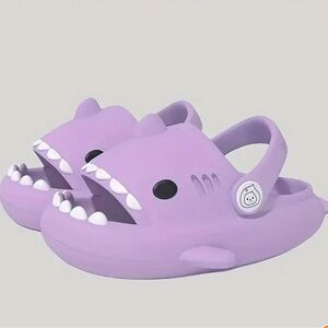 Temu Trendy Cute Shark Design Slip On Water Shoes, Breathable Non-slip Clogs